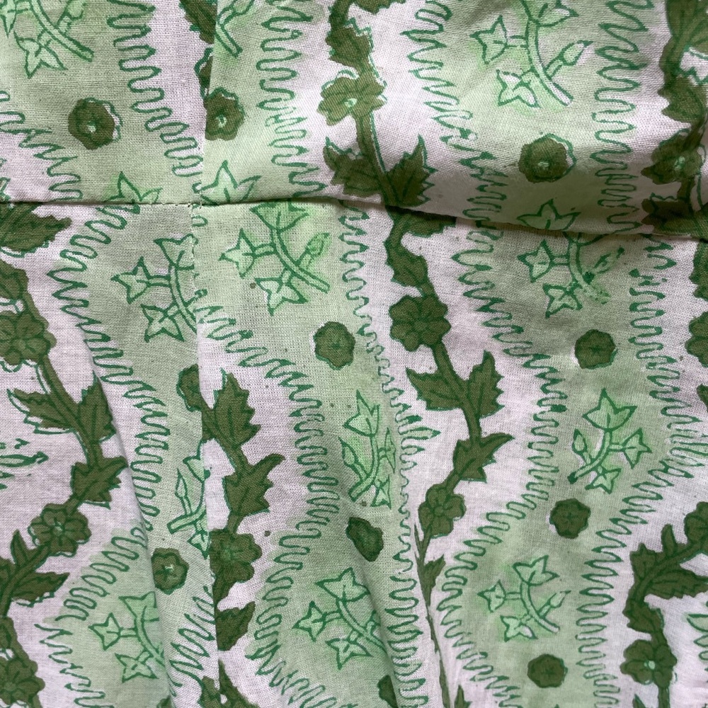 Julia Amory Green Block Print Patterned midi Maxi Shirt Dress size Large - Picture 4 of 7